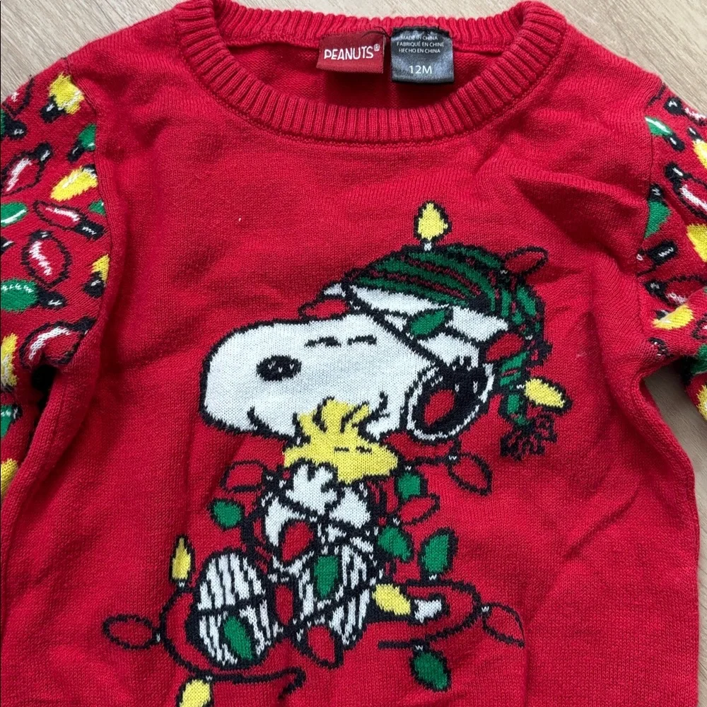 Peanuts Holiday‎ Snoopy and Christmas Light Sweater 12 Months